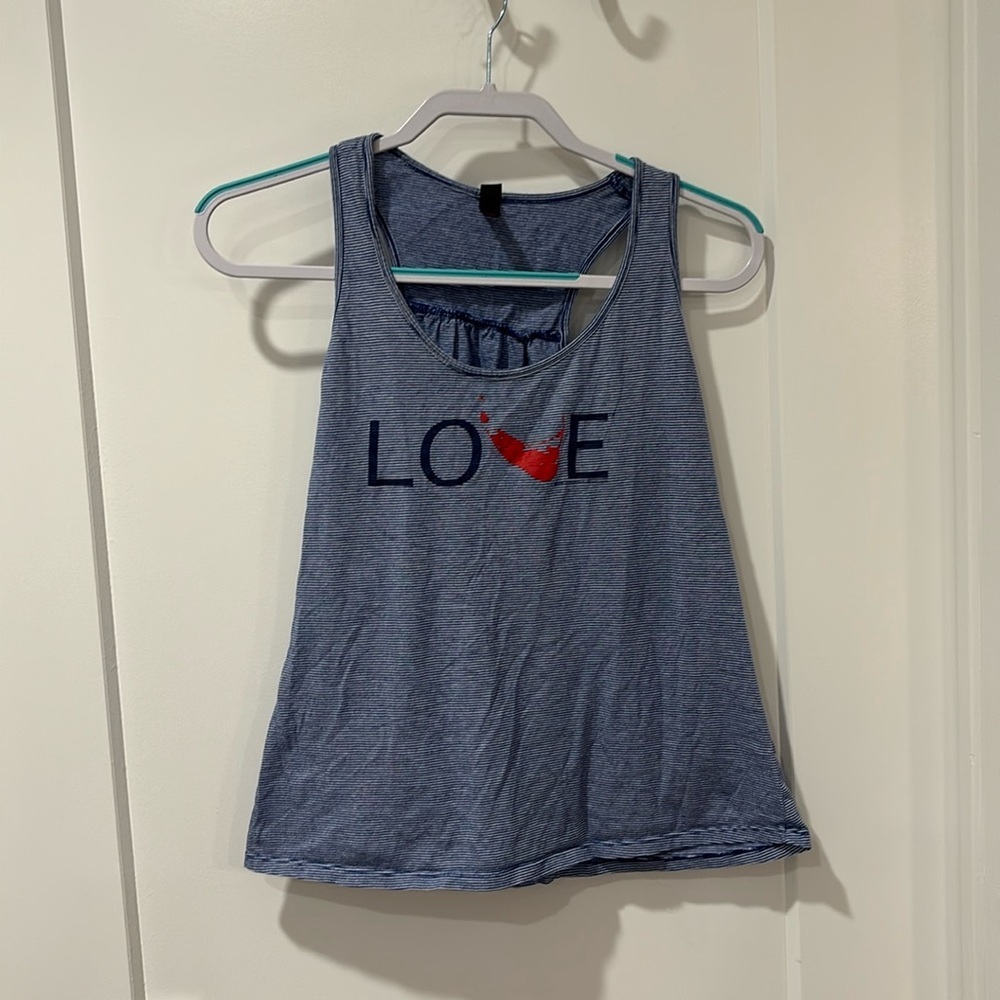 Women’s District Made size Medium Striped Blue Tank Top